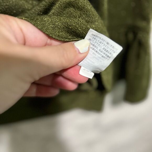 J Crew Sparkle Bell Sleeve Blouse Top Size XS Green - Picture 4 of 5